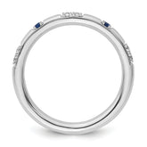 14k White Gold Stackable Expressions Cr. Sapphire and Dia. Ring
